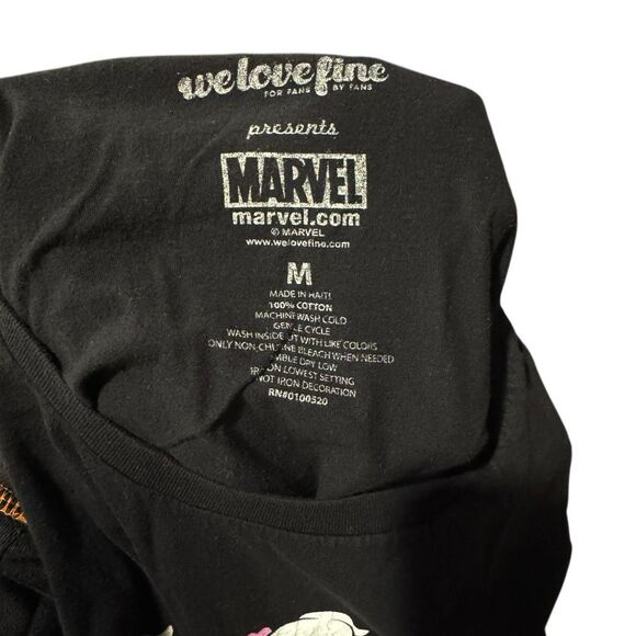 Marvel Gwen Pool Gwenpool Emoji Emoticon Black Pink T-Shirt Men’s Medium - Picture 4 of 5